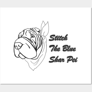 Stitch the Blue Sharpei Shirt #2 Posters and Art